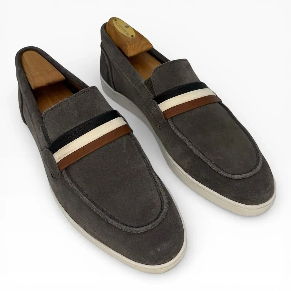 Allen Edmonds Randolph Signature Loafers Men's Sz 8.5D Gray Suede Comfort Shoes